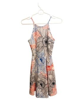 Soprano Floral Sundress in Coral, Blue & Black